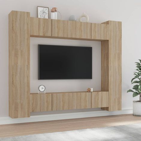 Ensemble de meubles TV 8 pcs pour Salon - Armoire TV Chêne sonoma Bois d'ingénierie BV476111 - BonneVie (1/5)