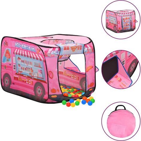 Kinder-Spielzelt mit 250 Bällen Rosa 70x112x70 cm