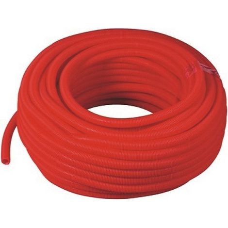 Gaine en polypropylène rouge 50m Ø 28 intérieur - Ø 34 extérieur