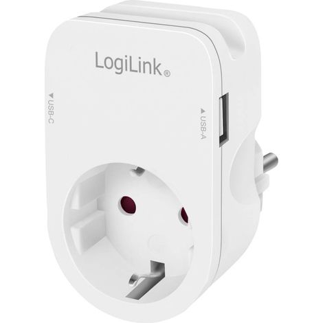 LogiLink PA0259 Presa di collegamento con uscita di ricarica USB, Protezione per i bambini, Protezione da sovratensioni (1/5)