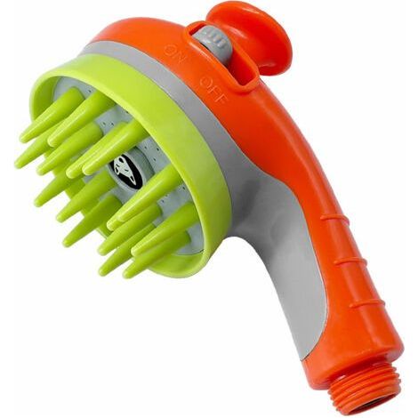 BUNTHAUS Peigne pour animaux de compagnie douche pulvérisateur pulvérisateur brosse pour chiens et chats toilettage des mains pommeau de douche(orange) (1/5)