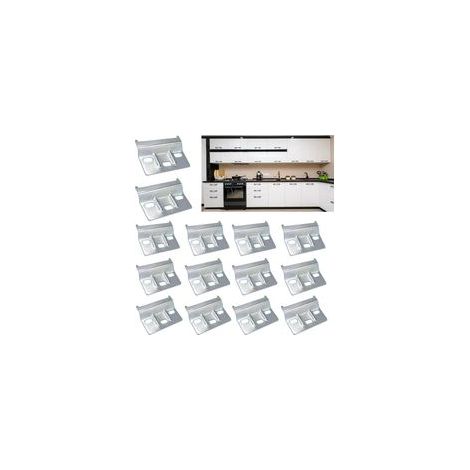 14 Pièces Rail De Suspensio Pièce De Suspension D'armoire Plaque Support Mural Connecteur De Meuble Cintres Pour Plaque Murale En Acier Pour Armoire Penderie Meubles