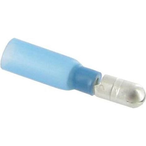 Conector eléctrico macho redondo azul de 4 pines, termorretráctil, 10 conectores