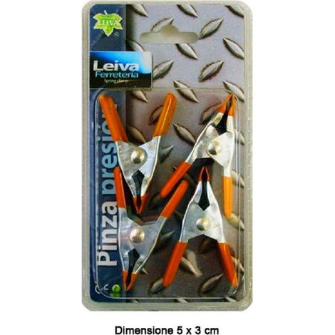 Trade Shop - Set 4 Pezzi Pinze A Pressione 5 X 3 Cm Stringenti Tuttofare Fai Da Te -
