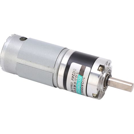 24V Mini-Getriebemotor, schwarz und silber, leise, hohes Drehmoment, robust, stabil, reines Kupfer, geräuscharm, hohe Leistung, für den Heimgebrauch. (1/5)