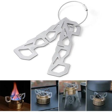 Réchaud à alcool miniature portable ultraléger en laiton pour le camping et les excursions en pleine nature. (1/5)