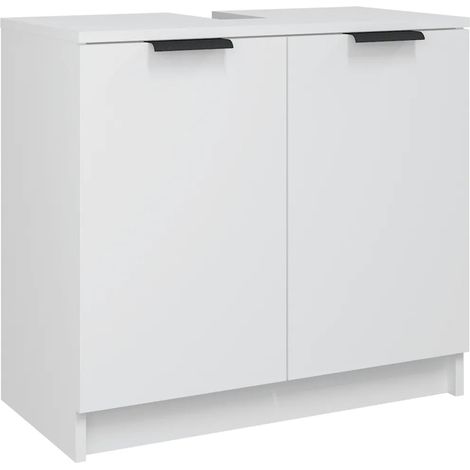 Praktischer Badschrank mit Stauraum 64,5 x 33,5 x 59 cm Holzwerkstoff weiß 020047989