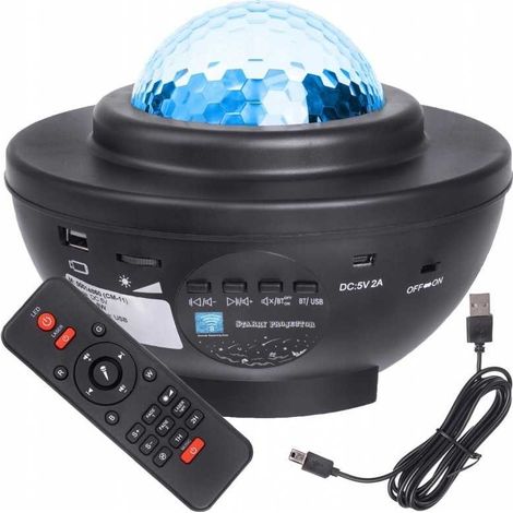 Filiyano – lampe spatiale LED avec – Projecteur d'étoiles, lampe spatiale LED avec haut-parleur Bluetooth intégré, noir (1/5)