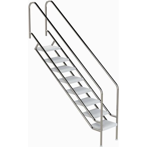 Eichenwald Pooltreppe Modell 08.1 Miami Beckentiefe 1999mm Ausladung 2088mm 8 ABS-Stufen