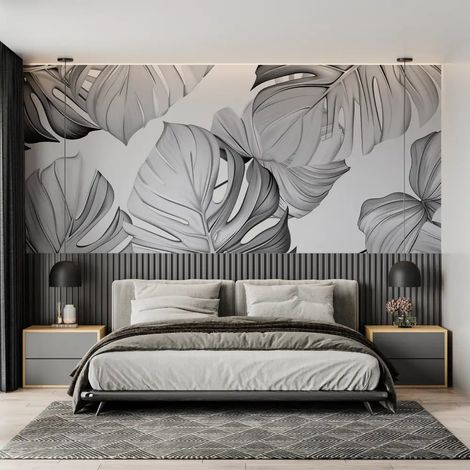 Papier peint feuillage monstera elegant 1 - 150 x 250 cm (1/2)