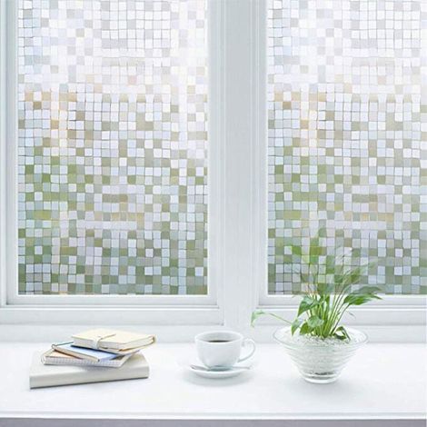 Sichtschutzfolie für Fenster, Fensteraufkleber, dekorative und blickdichte Folie, UV-Schutzfolie für Fenster in Haus, Büro, Küche und Bad, 60 x 100 cm