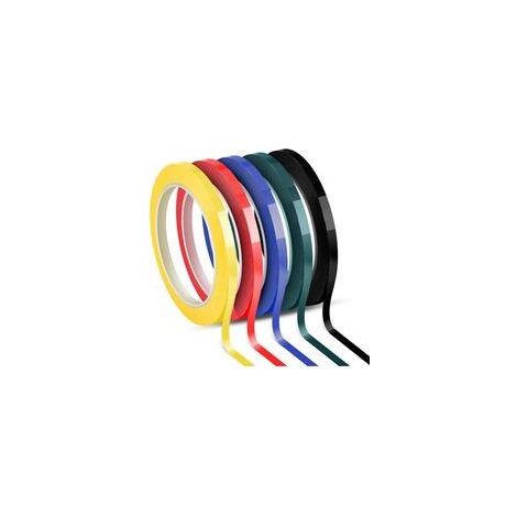 Ruban pour tableau blanc, auto-adhésif, 5 couleurs assorties, 6 mm x 66 m par rouleau, lot de 5 rouleaux