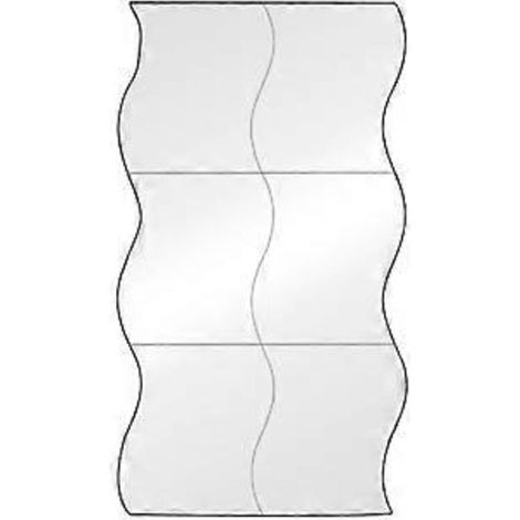 Lot de 6 stickers muraux miroir argentés autocollants, forme ondulée (1/5)