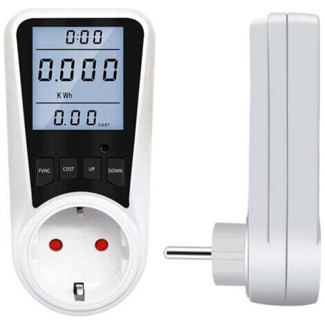 Energiezählerstecker, Energieverbrauchsüberwachung mit 7 Modi, hintergrundbeleuchtetes LCD-Display, maximale Leistungsaufnahme 3680 W