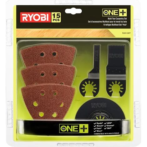 Ryobi RAK15MT Kit 15 Schleifpapiere Universalklingen Multifunktionswerkzeug