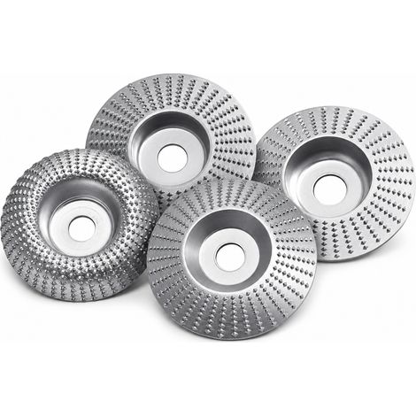 Lot de 4 disques de ponçage bois 100 mm pour meuleuse d angle argent (1/5)