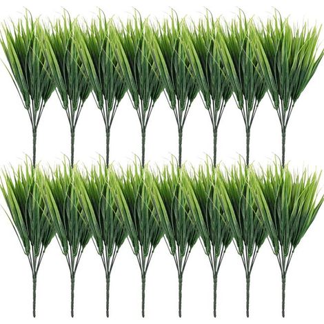 16pcs Simulated Plastic Grass Plants, Outdoor Non-Fading Window Frame Garden Decor (1/5)