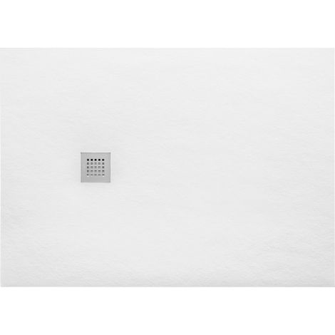 Piatto doccia in marmoresina bianco time 80x140 weiss stern con griglia acciaio