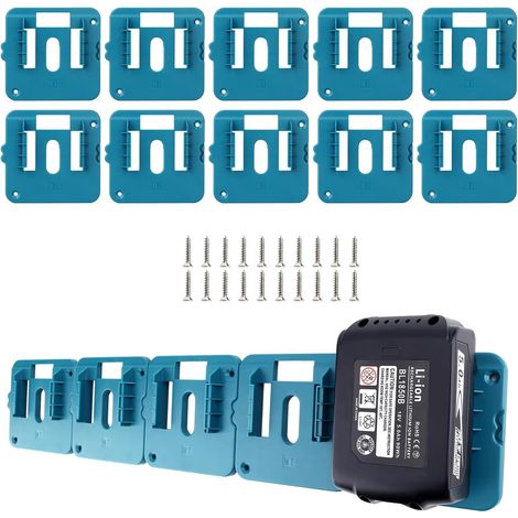 Sollbry Support Mural Pour Batterie: 10 Pièces Durable Porte-Batterie, Robuste Support Mural, Pour Atelier, Véhicule De Travail, Surplomb (bleu) (1/5)