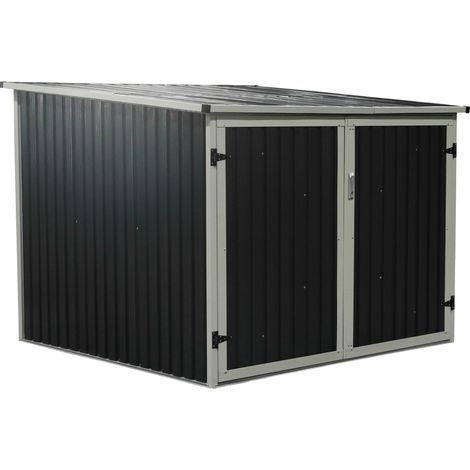 Westmann Metall Fahrradgarage, Gartenbox, Aufbewahrungsbox, anthrazit, 203 x 200 x 158 cm (B x L x H) (1/7)