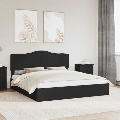 Aufbewahrungsbett Schwarz 200 x 200 cm Holzwerkstoff