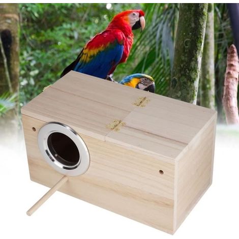 (Maserholz) Vogelnest aus Maserholz – Öffnet sich links – Tierbedarf – Mittel (1/4)