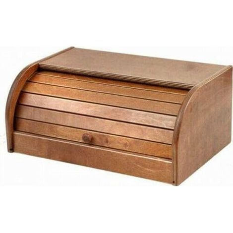 Cestino Pane In Legno Con Serratura In Noce Scura Di Betulla Durevole 39x25xh17 Cm (1/2)