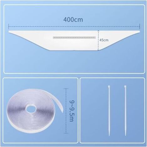 Joint de fenetre pour climatiseur mobile, 400CM kit fenetre pour climatiseur mobile double fermeture éclair, Convient aux climatiseurs mobiles et aux séchoirs à linge, Facile à installer (1/5)