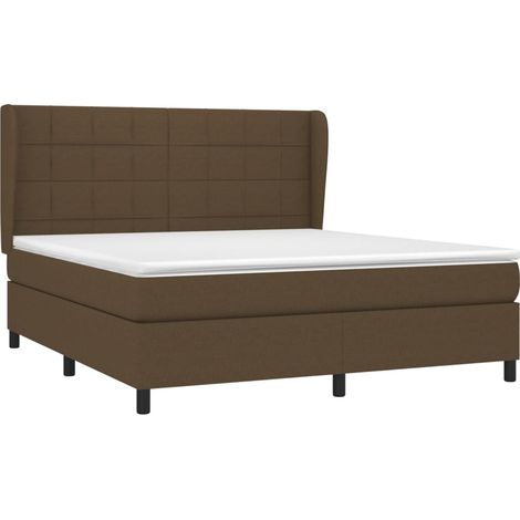 Sommier à lattes de lit avec matelas Marron foncé 180x200 cm vidaXL (1/5)