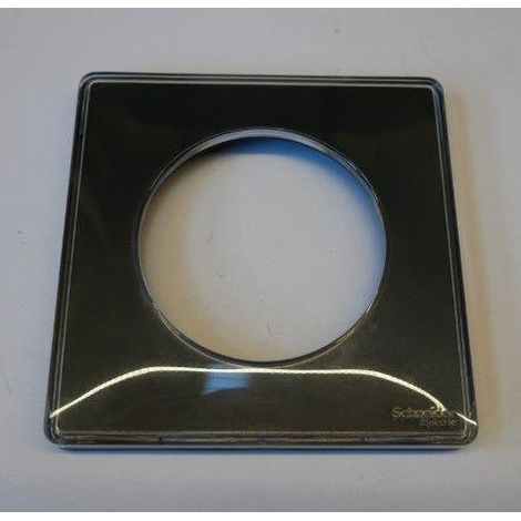 Schneider – Plaque de finition 1 poste 2 modules noire – Liseré anthracite – Matériau sans halogène – Dimensions H 85mm L 85mm P 10mm