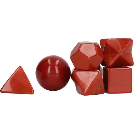 Set aus 7 exquisiten geometrischen Chakra-Steinen aus Kristall, Heilset für Meditation, rote Wohndekoration