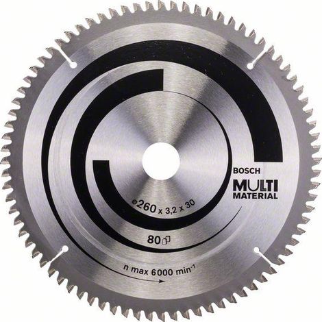 Lama circolare Bosch PRO Multi Material, 260 x 3,2 x 30 mm, T80