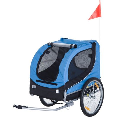 Remorque vélo pour animal de compagnie bleu (1/5)