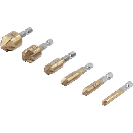 Juego de chaflanes y avellanadores para madera y aluminio, juego de 6 piezas, 6-19 mm, Vorstahl (1/5)