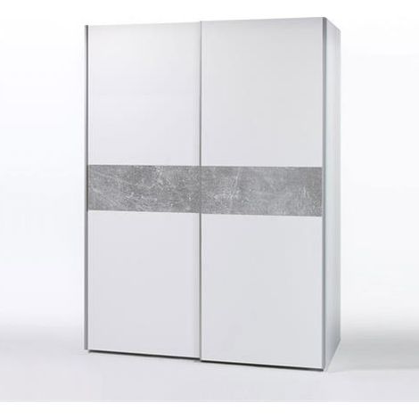 Armoire à vêtements Salamanca 170cm avec 2 portes - blanc/béton