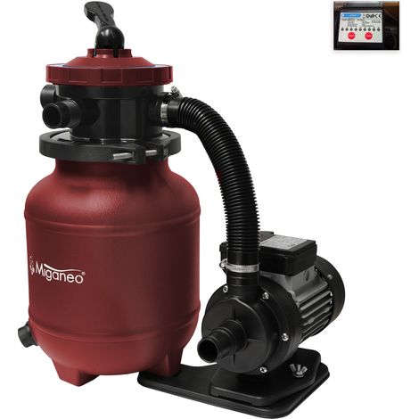 Système de filtration à sable Miganeo Dynamic 7000 Speed Clean rouge bordeaux 6,3 m³/h de débit