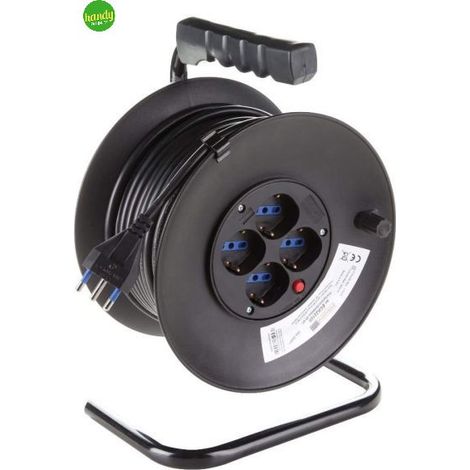 Avvolgicavo Elettrocanali 1 presa 16 a + 4 prese bipasso schuko 10 / 16 a cavo 25 m