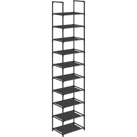 HOXILEELEO - Étagère à chaussures haute à 10 niveaux - Noire (1/5)
