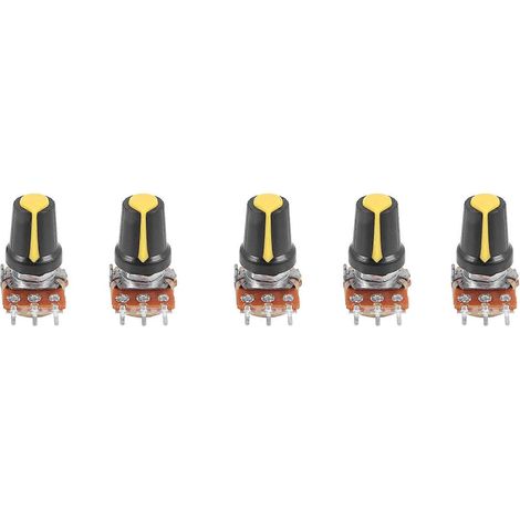 Potentiomètre rotatif linéaire à 5 composants, 100 kΩ, 3 bornes (1/5)