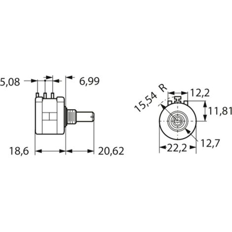 Bourns 3590S-6-103L Potentiomètre de précision 2 W 10 kΩ 1 pc(s)