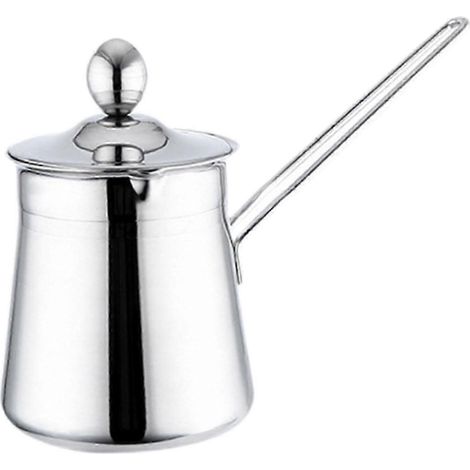 Türkische Kaffeekanne mit Ausguss, Deckel und Griff, leicht zu reinigen, vielseitig verwendbar als Milchwärmer oder Butterwärmer für Zuhause oder Café-350ml (1/5)