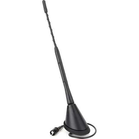 Antenne radio FM/AM universelle 9 pouces noire pour voiture, tige spirale avec base (1/5)
