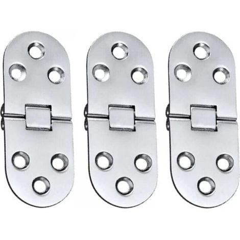 Piece of alloy table hinges (silver), stainless steel folding door hinge for drawer, table, desk, sewing machine, silver, YMYNY (1/4)
