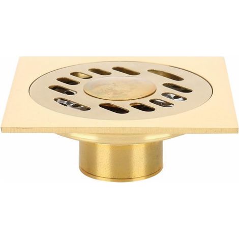 10x10cm Goldkupfer-Bodenablauffilter, großes Fassungsvermögen, geeignet für Badezimmer und Duschen, geruchsdicht und verstopfungsresistent (1/5)