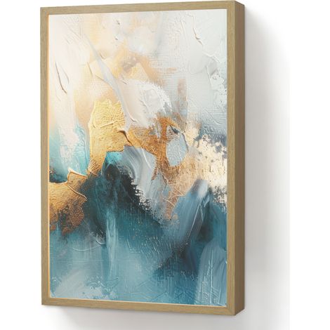 APLIQUE DE PARED Abstracto - Arte - Oro - Azul 40x60 cm