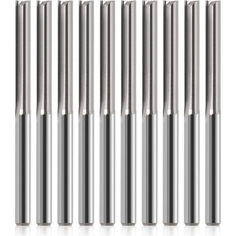 Lntyq Fraise 1/8" Fraise Droite 1/8" Tige Droite Rainure Fraise à Tige Fraise à 20mm /40mm pour MDF PVC Acrylique Panneaux de particules Bois 10pcs (1/5)