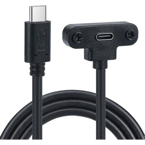 Rallonge USB-C 3.1 mâle-femelle données et charge, fixation par vis au panneau, 480 Mbit/s (1/5)