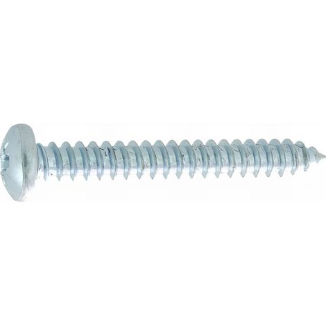 200 Vis tôle tête cylindrique pozidriv acier zingués blanc DIN7981 - diamètre 5,5 mm - Longueur 25,40 mm - Diamètre 5.5 mm