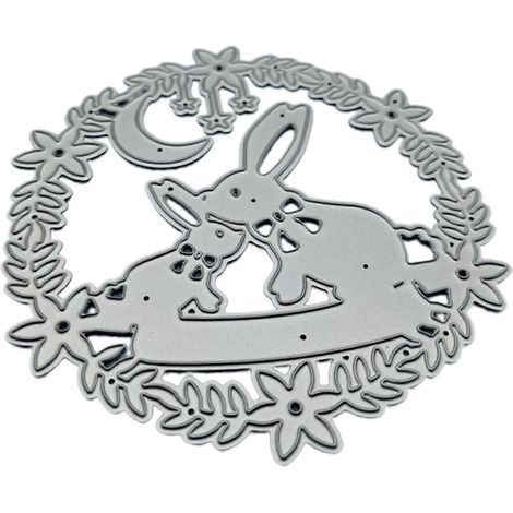 Osterhasen-Kranz-Stanzform aus Metall, Schablone zum Selbermachen von Scrapbooking-Alben, Papierkarten und Prägetechniken