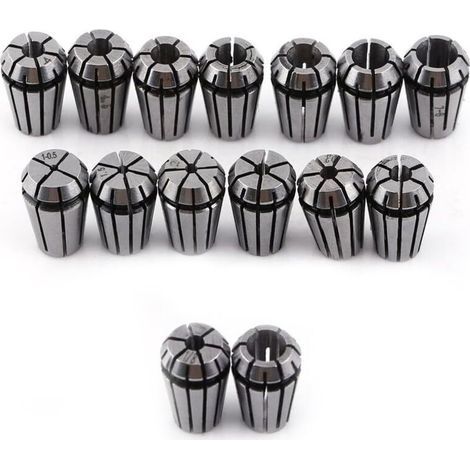 Set di 15 pinze di serraggio a molla ER11 per utensili di rettifica CNC, macchine per incisione e fresatura, utensili per tornio (1/5)